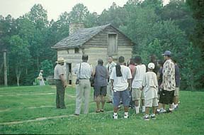Group tour of Booker T. Washington's birthplace